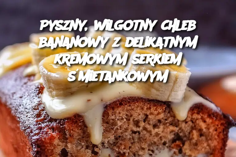 Pyszny, wilgotny chleb bananowy z delikatnym kremowym serkiem śmietankowym