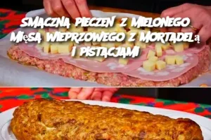 Smaczna pieczeń z mielonego mięsa wieprzowego z mortadelą i pistacjami